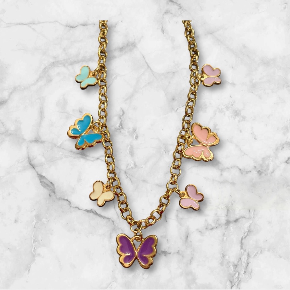 Colorful Butterfly Charm Necklace